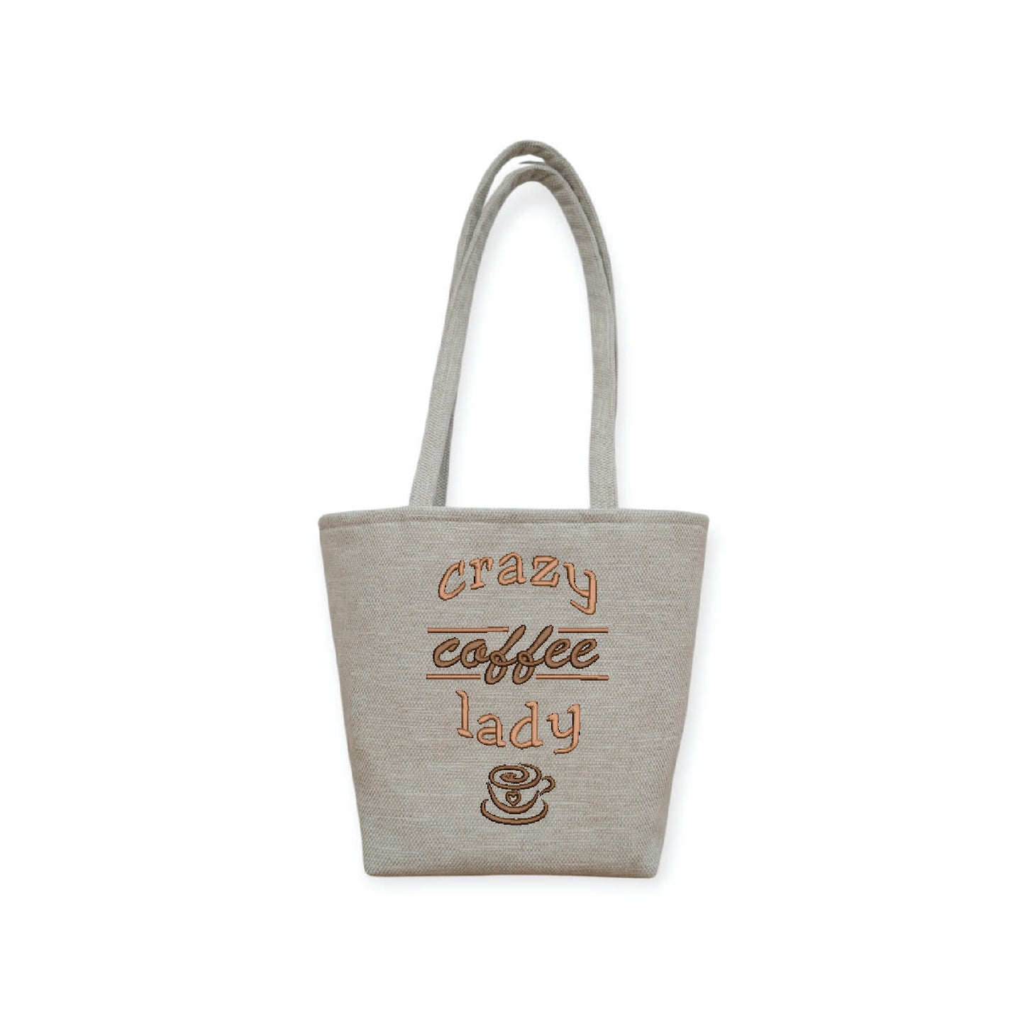 Crazy Coffee Tote Bag with a choice of Long or Short Handles