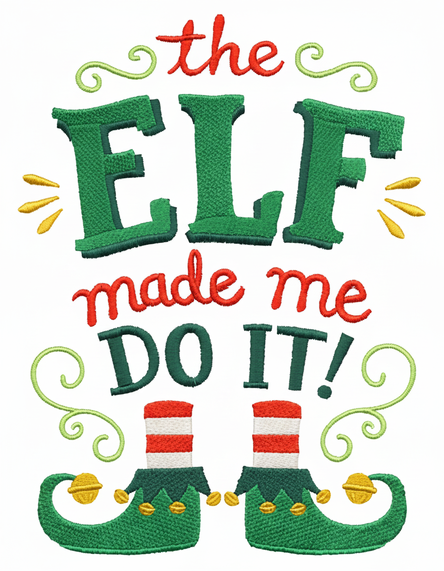 The Elf Made Me Do It Christmas Tee