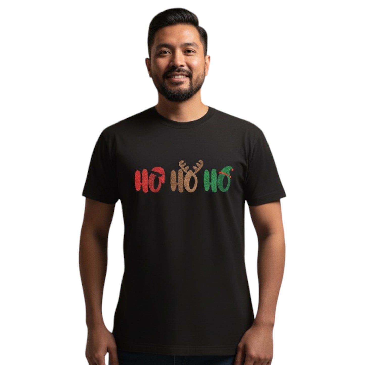 Santa, Reindeer and Elf Hohoho Funny festive Tshirt