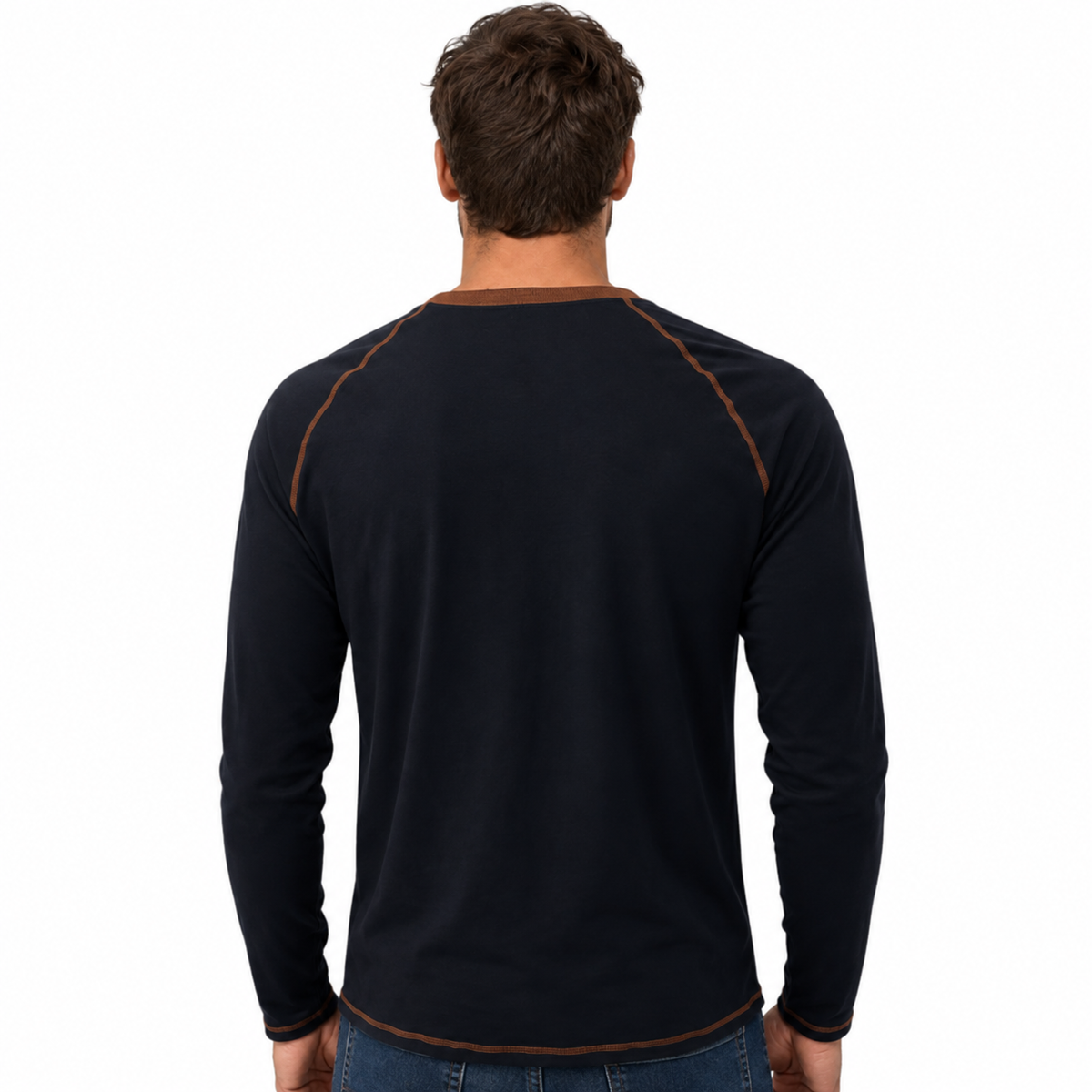 Long Sleeve Tshirt with Trendy Two Tone Detailing, Available in 6 colours