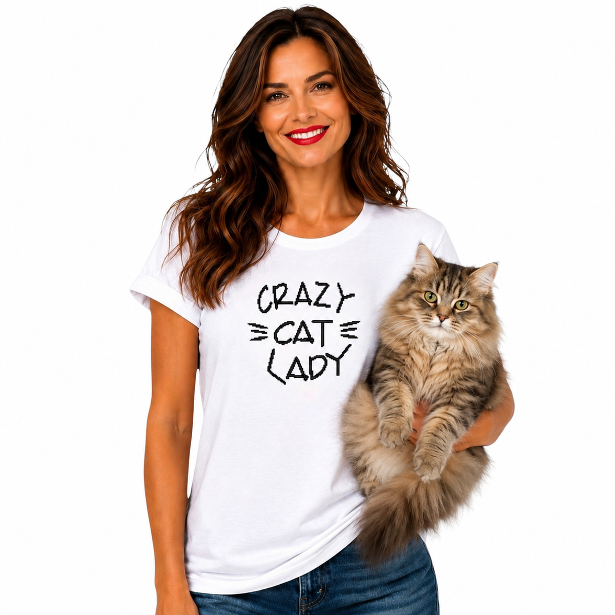CRAZY CAT LADY Print Casual Tshirt. Available in 5 Colours