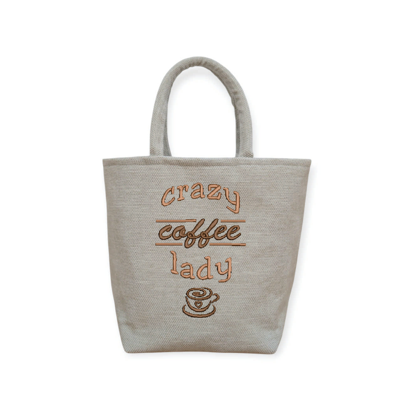 Crazy Coffee Tote Bag with a choice of Long or Short Handles