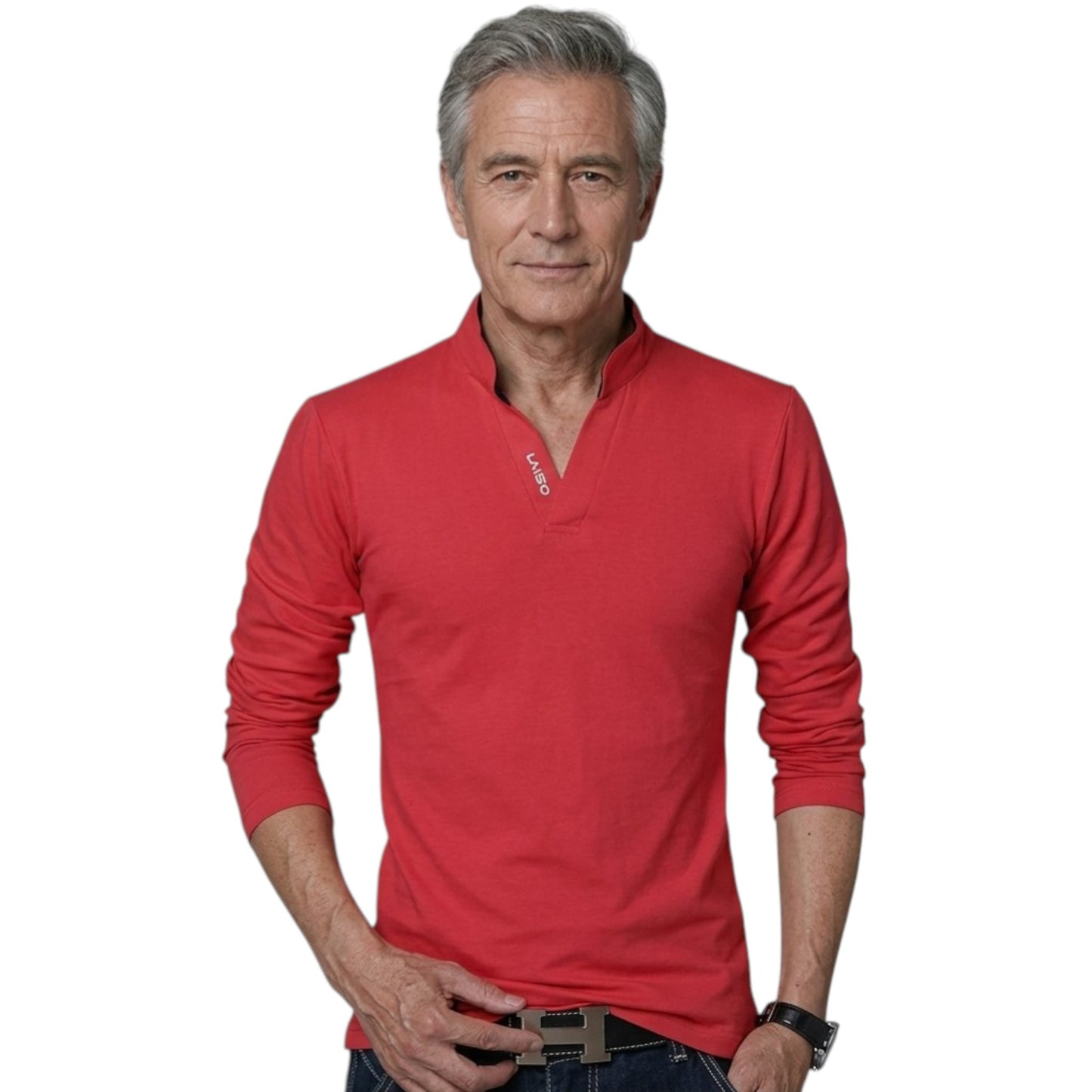 Slim Fit, Long Sleeve Top with stand Collar Available in 5 Colours