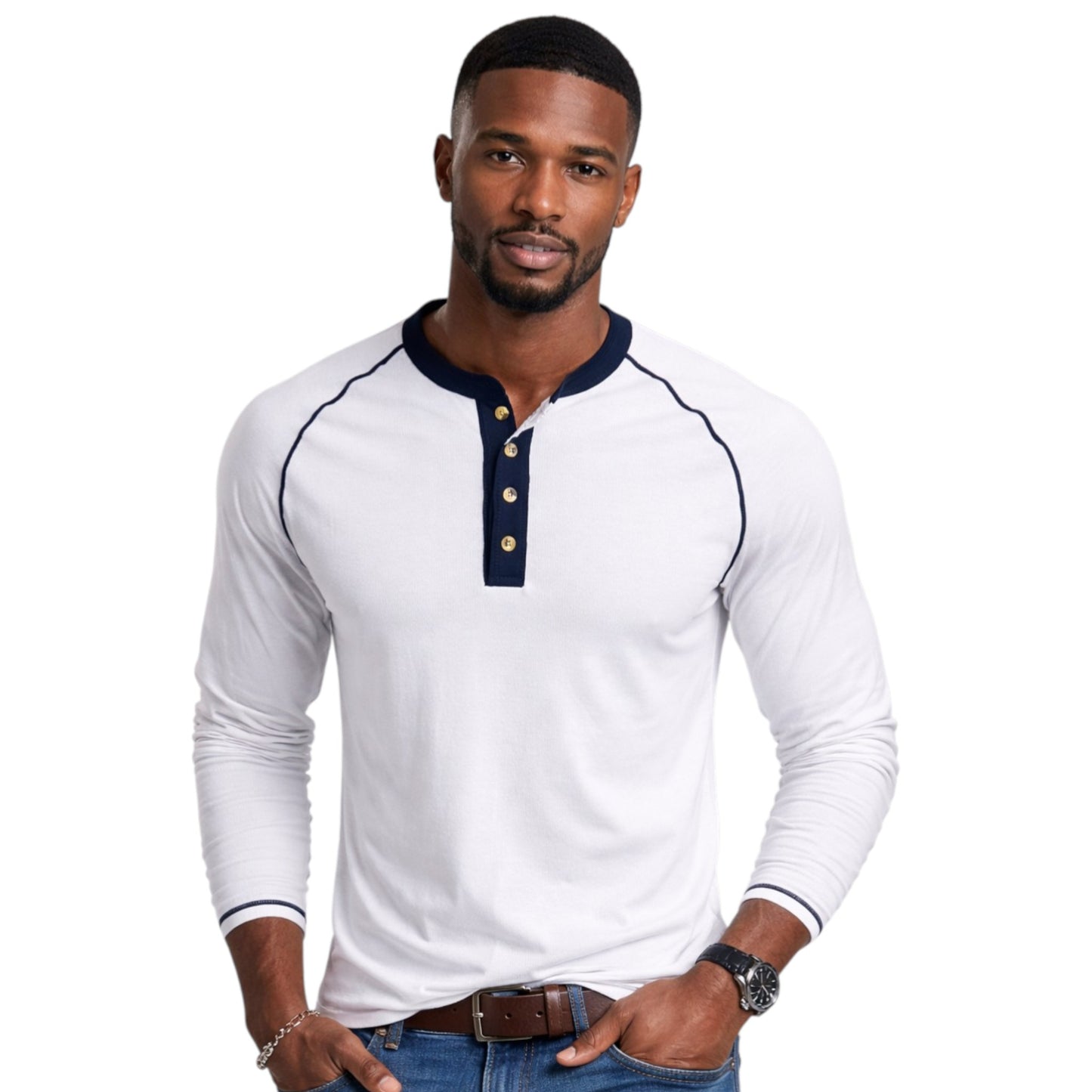 Long Sleeve Tshirt with Trendy Two Tone Detailing, Available in 6 colours