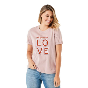 All you need is Love Tee available in 4 colours