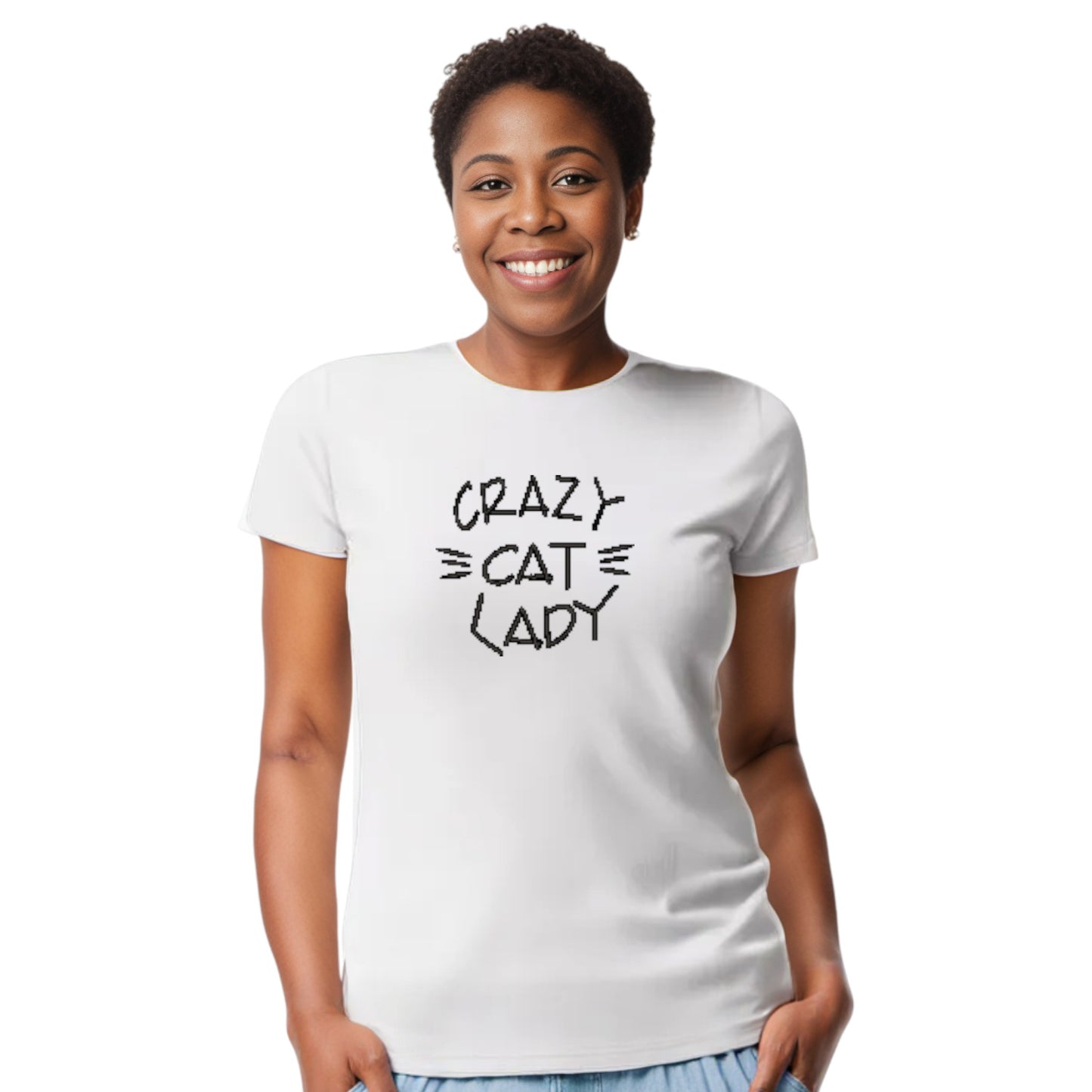 CRAZY CAT LADY Print Casual Tshirt. Available in 3 Colours