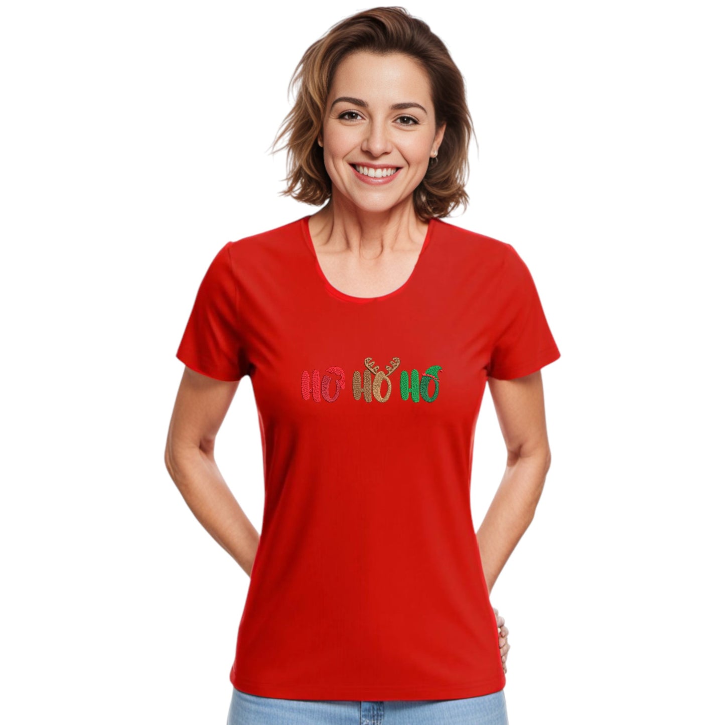 Santa, Reindeer and Elf Ho Ho Ho Tshirt