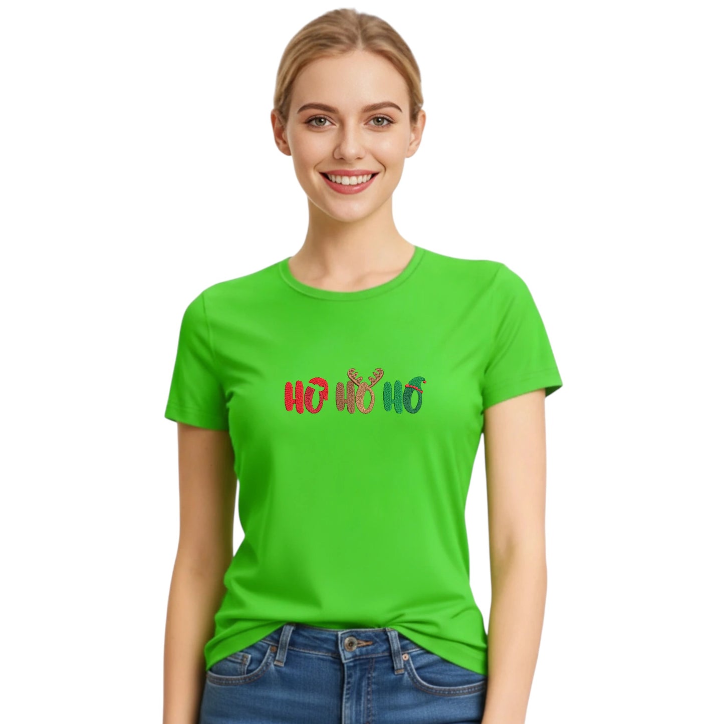 Santa, Reindeer and Elf Ho Ho Ho Tshirt