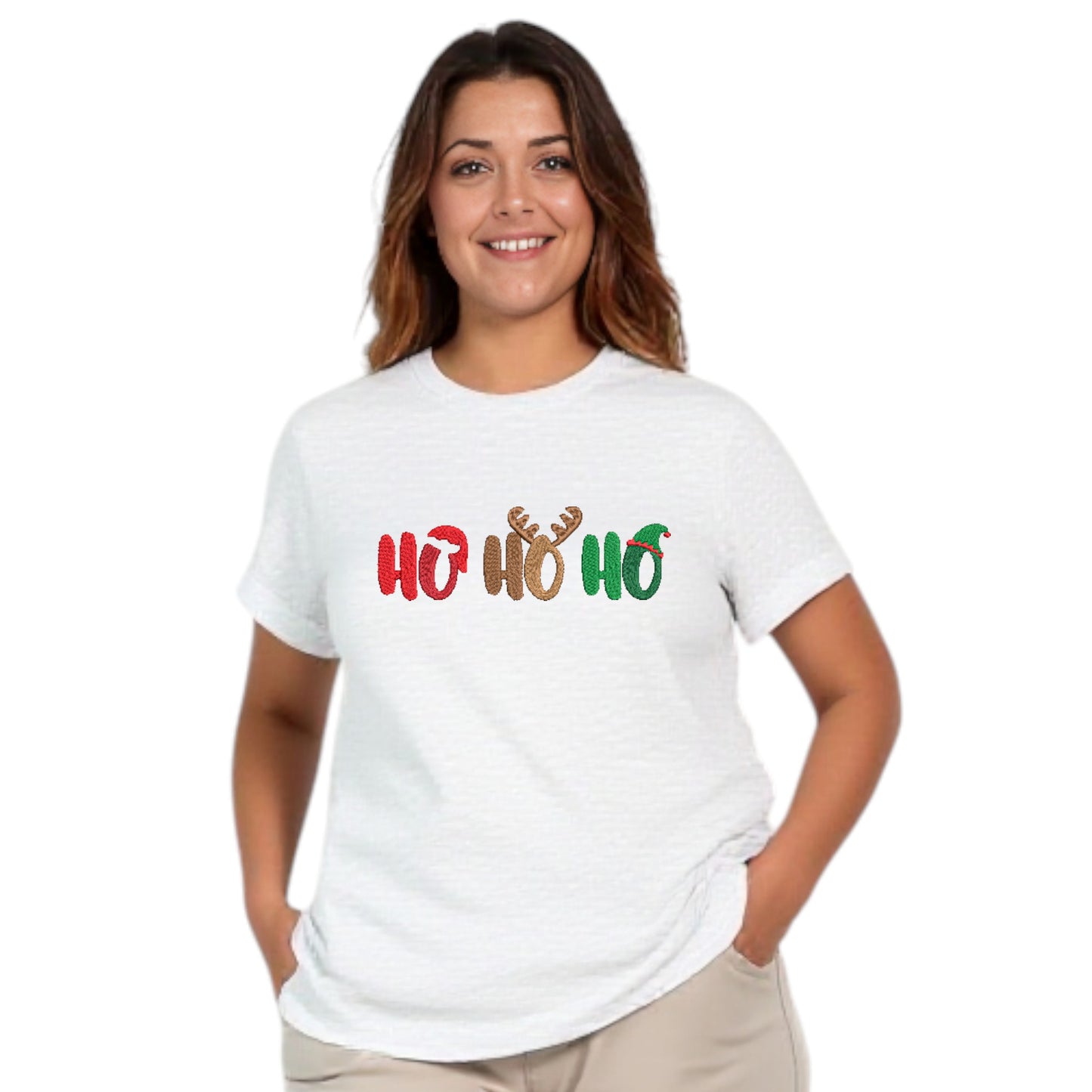 Santa, Reindeer and Elf Ho Ho Ho Tshirt