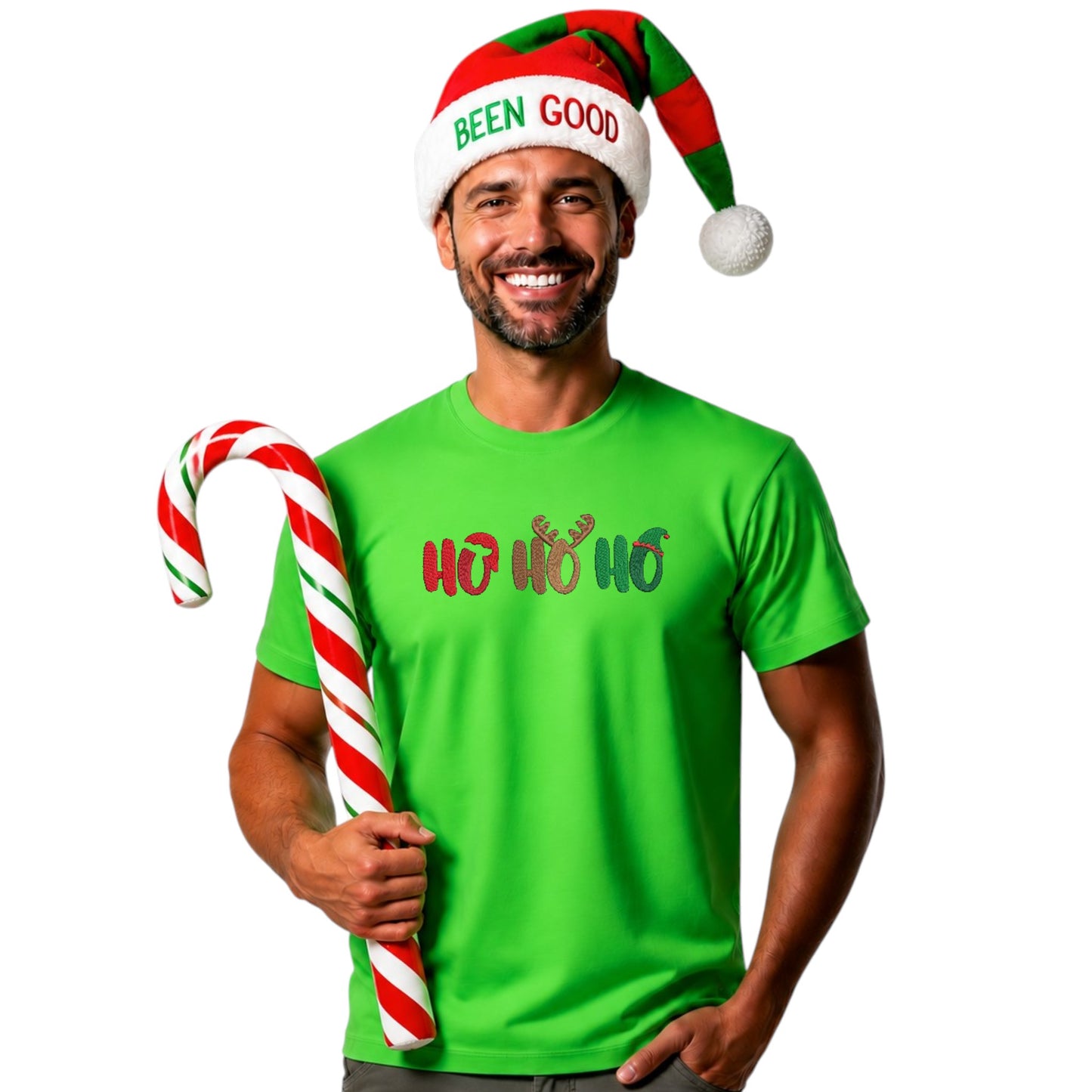 Santa, Reindeer and Elf Hohoho Funny festive Tshirt