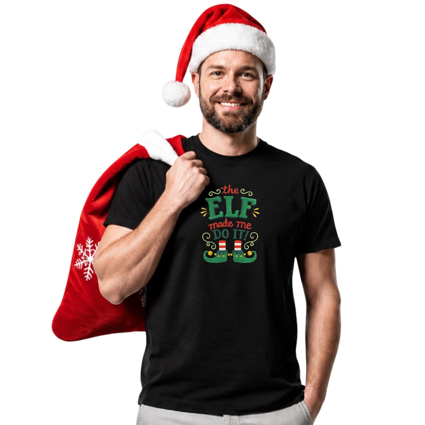 The Elf Made Me Do It Christmas Tee