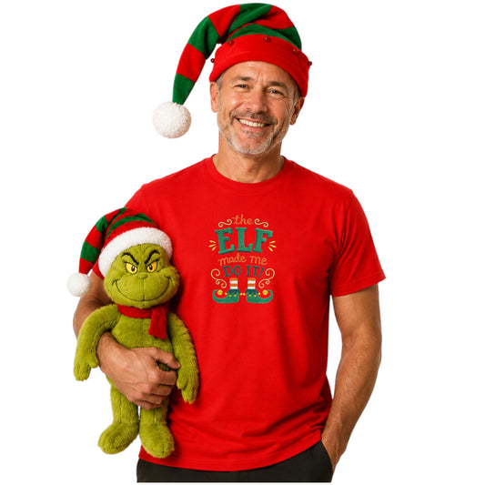 The Elf Made Me Do It Christmas Tee