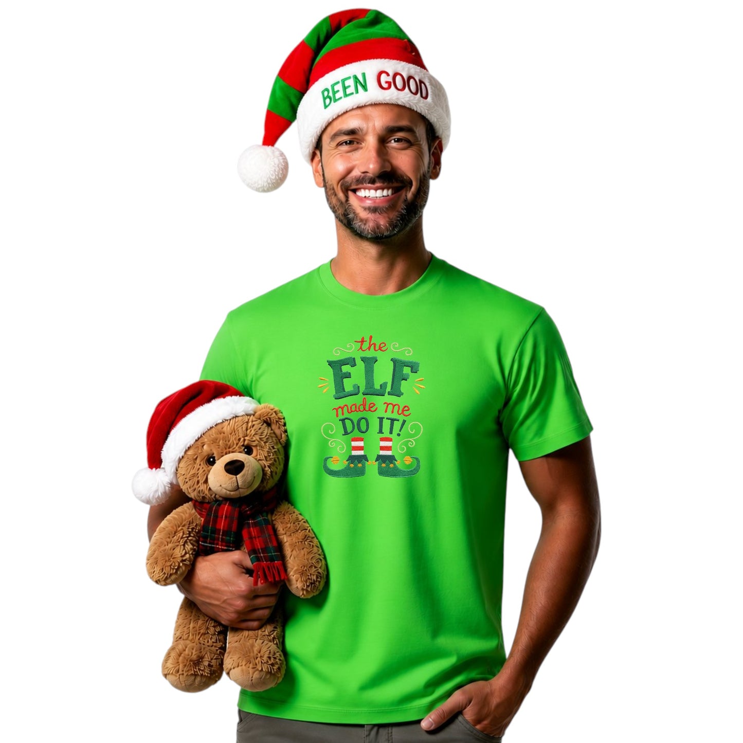 The Elf Made Me Do It Christmas Tee