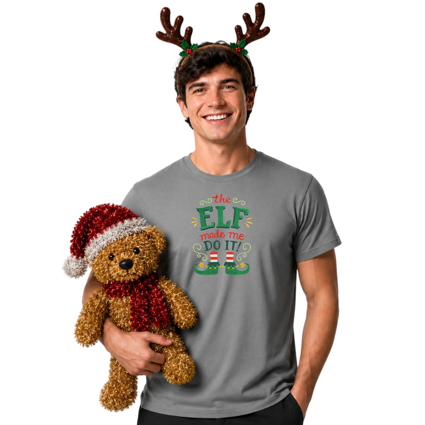 The Elf Made Me Do It Christmas Tee
