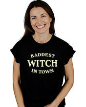 Load image into Gallery viewer, Baddest Witch in Town Glow in the Dark Tshirt