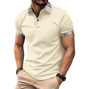 Men's Polo Shirt with Detailed Trim Collar and Arm Band, Available in 7 Colours