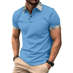 Men's Polo Shirt with Detailed Trim Collar and Arm Band, Available in 7 Colours