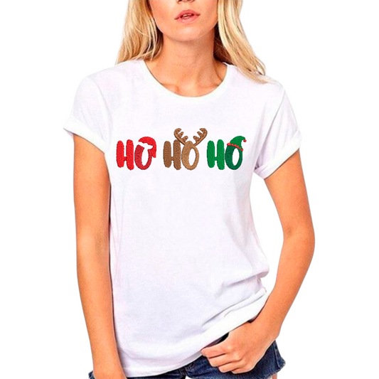 Santa, Reindeer and Elf Ho Ho Ho Tshirt