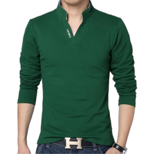 Slim Fit, Long Sleeve Top with stand Collar Available in 5 Colours