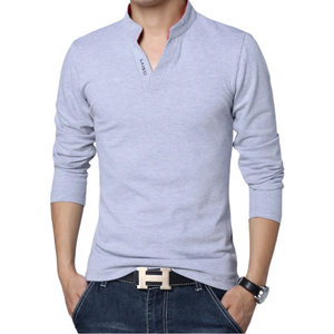 Slim Fit, Long Sleeve Top with stand Collar Available in 5 Colours