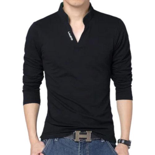 Slim Fit, Long Sleeve Top with stand Collar Available in 5 Colours