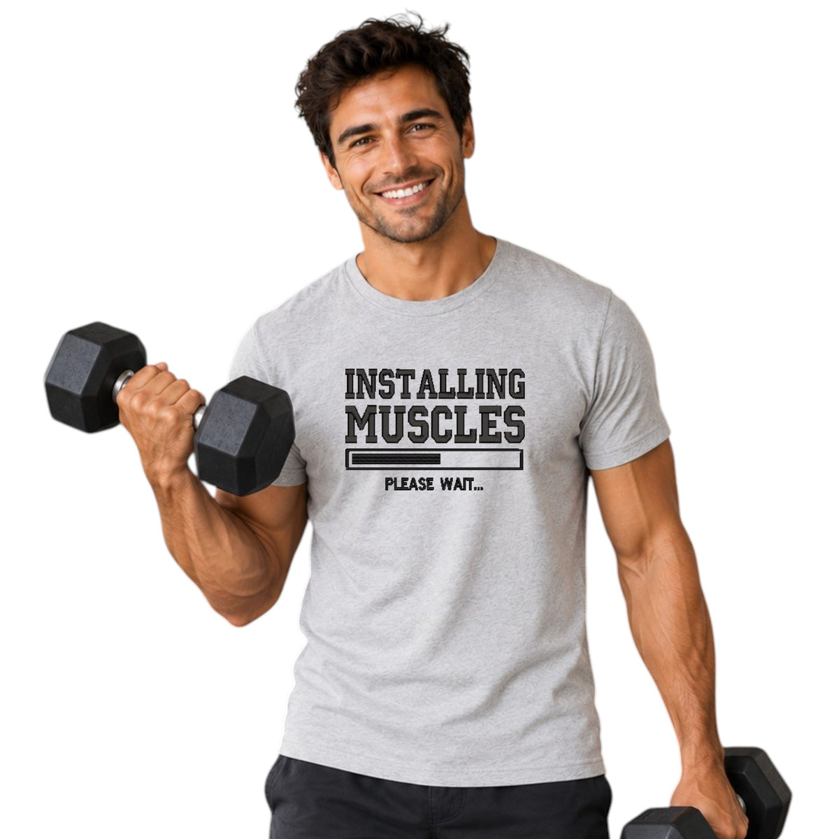 INSTALLING MUSCLES Mens Tshirt. Available in 5 Colours