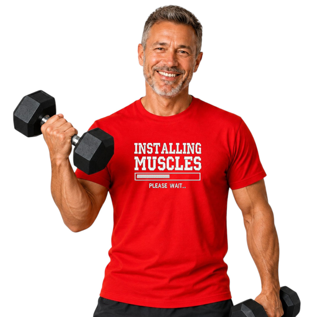 INSTALLING MUSCLES Mens Tshirt. Available in 5 Colours