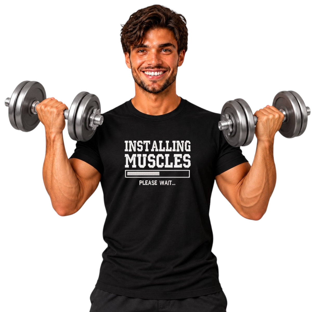 INSTALLING MUSCLES Mens Tshirt. Available in 5 Colours